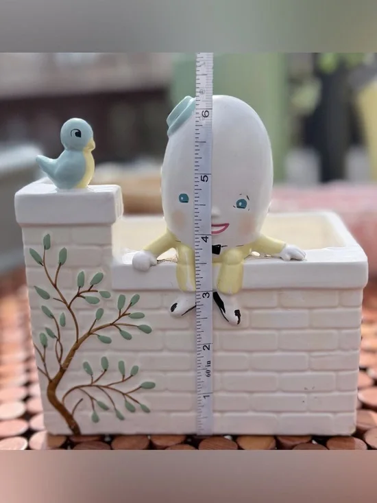 🆘 HELP HUMPTY DUMPTY! 🆘 Vintage Humpty Dumpty Planter, c. 1950 🥚 - Picture 7 of 9